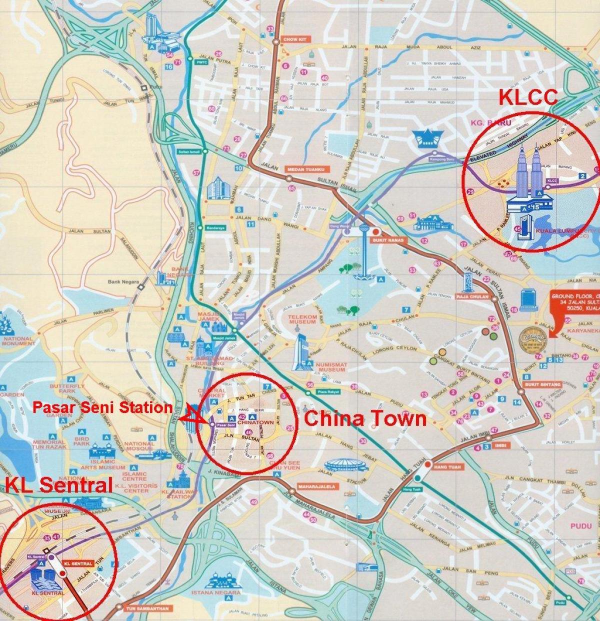 chinatown a kuala lumpur mapa