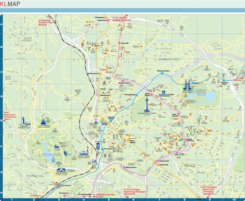 Mapa de kampung pàgina de kuala lumpur