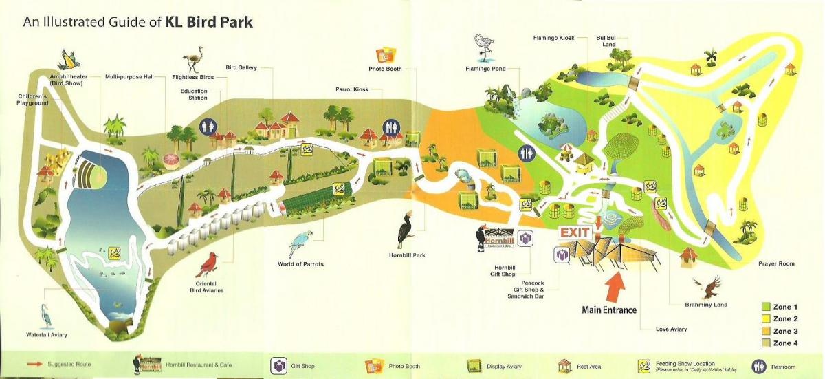 kuala lumpur bird park mapa