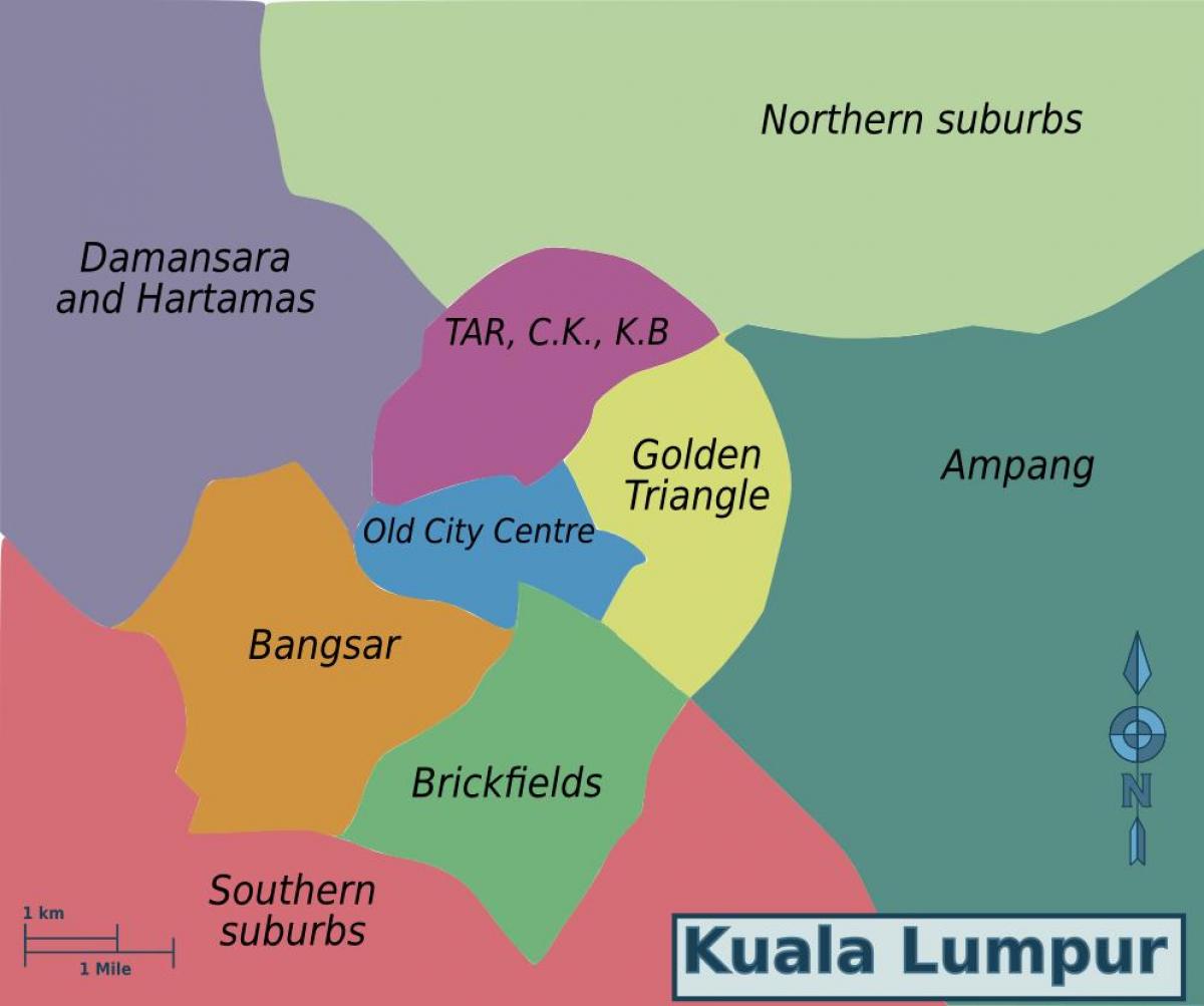 kuala lumpur districte mapa