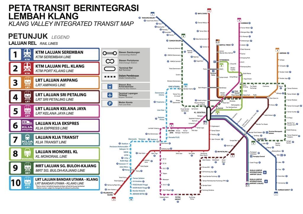 transport públic el mapa de kuala lumpur
