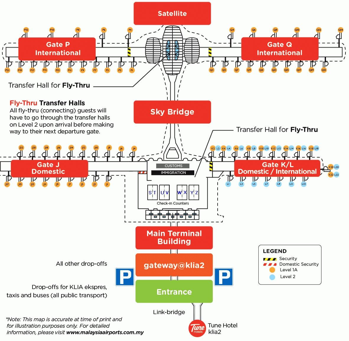 klia terminal de l'aeroport mapa