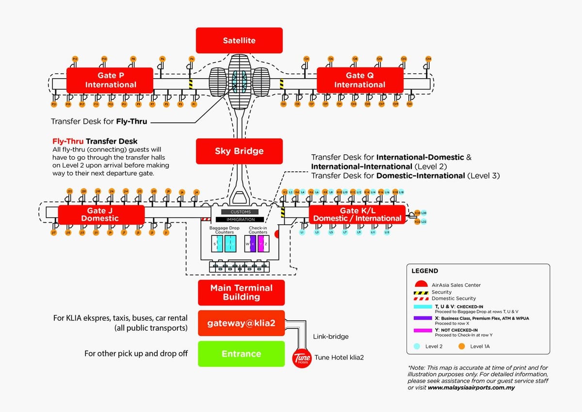 mapa de klia2 aeroport