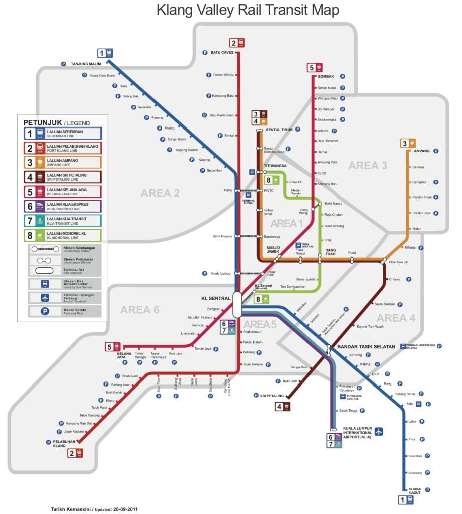 Mapa de kuala lumpur a l'aeroport de tren