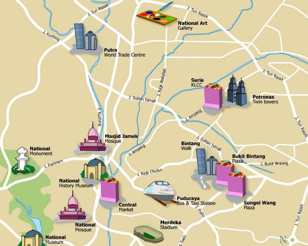kuala lumpur punts turístics mapa