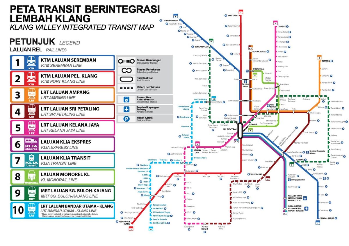 lrt estació de kuala lumpur mapa