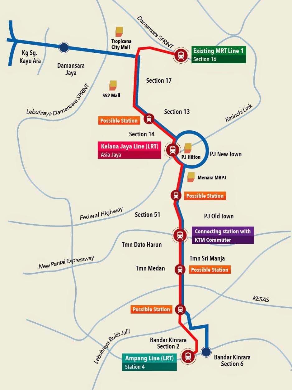 kelana jaya lrt estació mapa