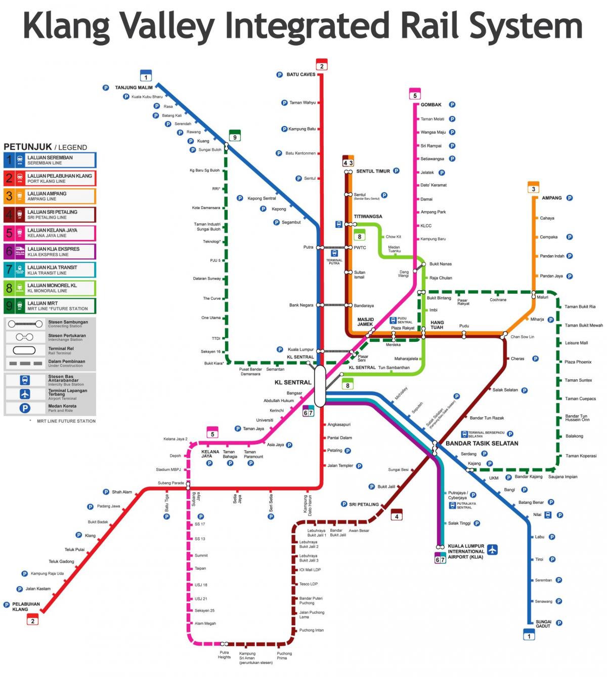 mapa de tren de malàisia