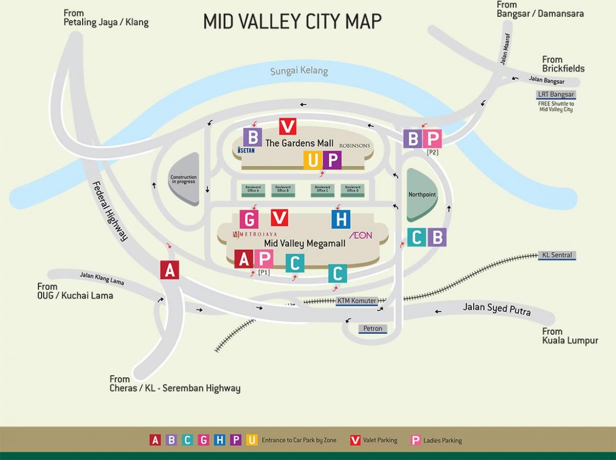 Mapa de mitjans de vall i centre comercial