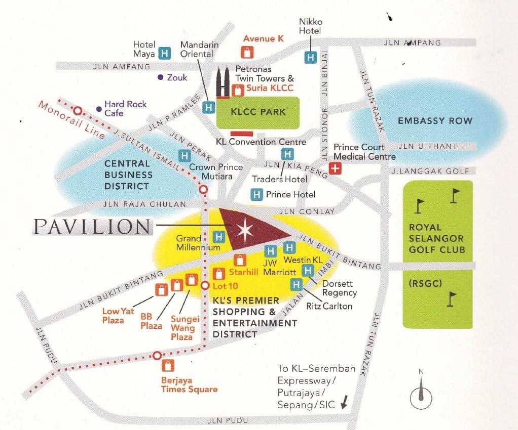mapa pavelló comercial, kuala lumpur