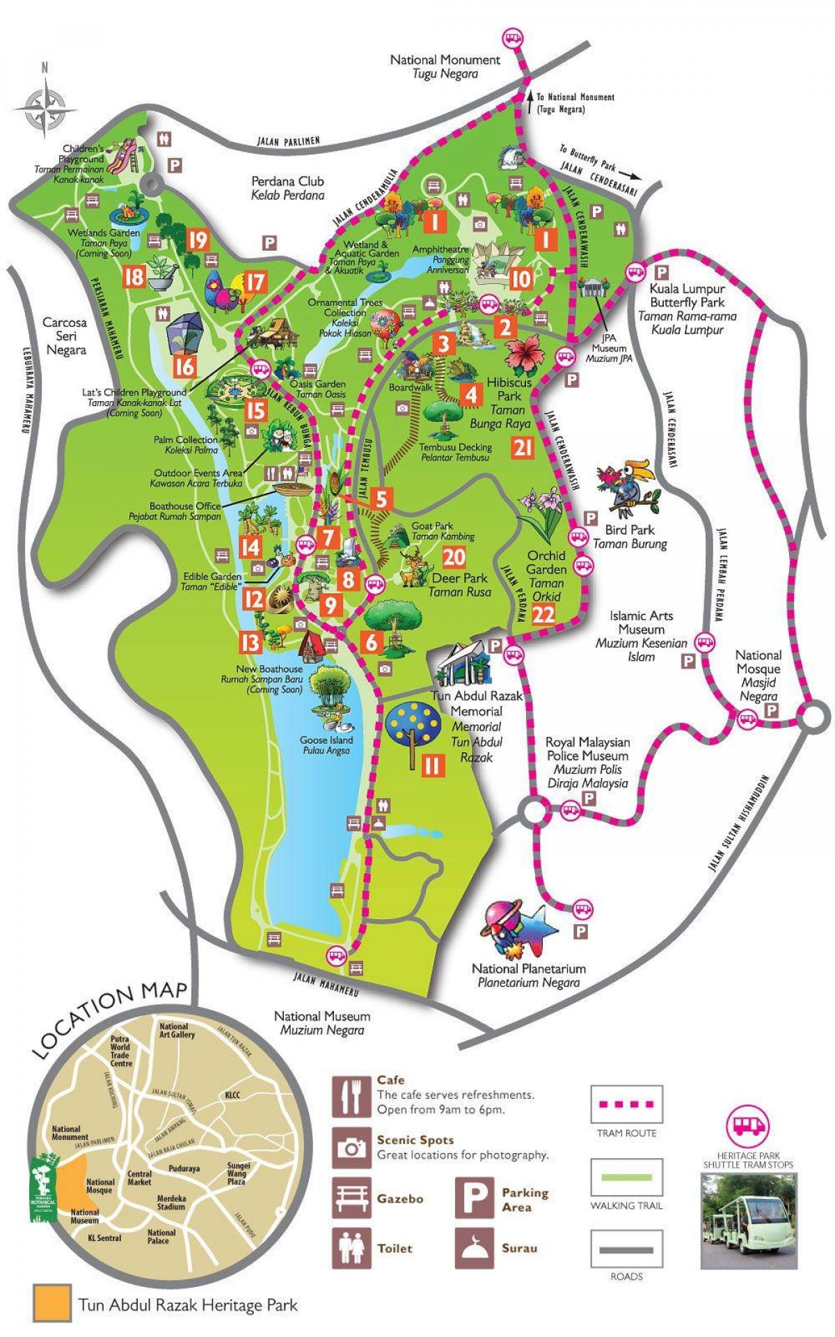Mapa de la perdana jardí botànic