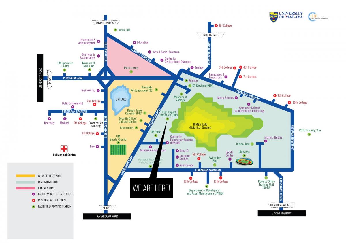 Mapa de la universitat malaya