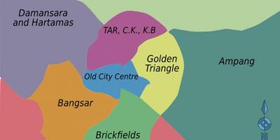 Kuala lumpur districte mapa