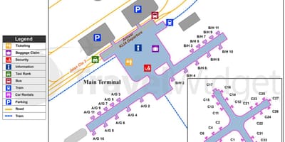 Kl l'aeroport internacional mapa