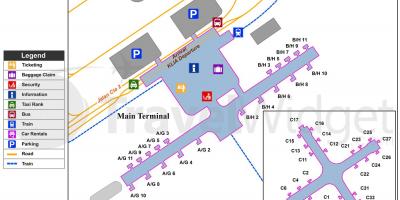 Kl l'aeroport internacional mapa