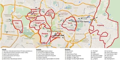 Kuala lumpur plànol de la zona