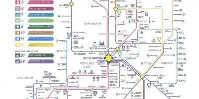 Kuala lumpur trànsit ferroviari mapa