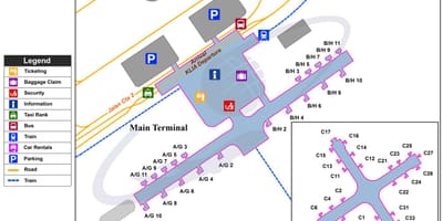 Kuala lumpur internacional de la terminal de l'aeroport mapa