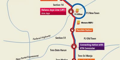 Kelana jaya lrt estació mapa