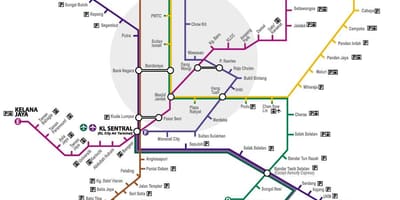 Malàisia nou lrt mapa de rutes