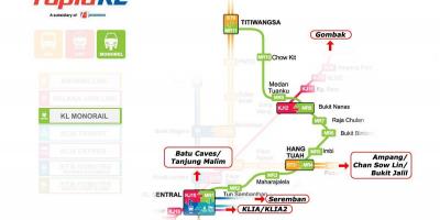 Malàisia línia de tren mapa
