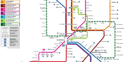 Malàisia tren mapa 2016